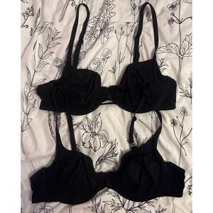 Gilligan & O'Malley‎ Set of 2 Black Unlined Underwire Comfort T-Shirt Bras, 34B